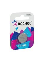 Элемент питания литиевый CR CR1616 1хBL (блист.1шт) Космос KOCR16161BL