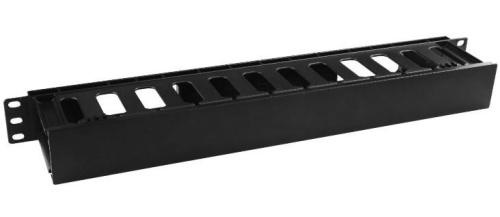 Кабельный организатор пластиковый с крышкой, глубина 75 мм, 19, 1U Hyperline CM-1U-D75-PL-COV | код 481509 | Hyperline