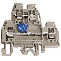 DAS.4/V120GR, 2х уровневый проходной зажим серый 4 кв.мм с варистором между уровнями 120 В | код ZDSV120GR | DKC