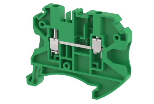 Клемма проходная винтовая 2,5 мм2, на 2 подключения, зеленая TQ2.5-GREEN | код 1202010003 | Elmex