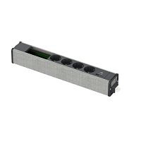 US+ Блок 4хРозетка (2К+З) + 2xUSB A/C + место (45х90) под VDI АНТР/СЕРАЯ ТКАНЬ | код INS44259 | Systeme Electric