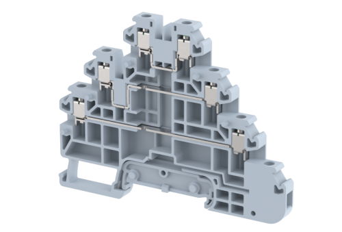 Клемма, проходная винтовая 2,5 мм2, с диодом, на 2 подключения, хаки TQ2.5+D-KHAKHI | код 1202500026 | Elmex