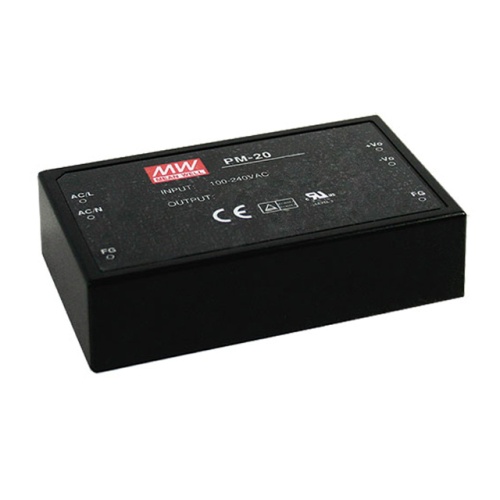 Источник питания AC-DC, 20 Вт, вход 85...264В AC 47...440 Гц, 120...370B DC, выход 15В/1,4А, изоляция 4000В AC, в кожухе 94х56х22,7мм, -20...+70C | код PM-20-15 | MeanWell