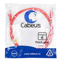 Cabeus PC-UTP-RJ45-Cat.6-0.3m-RD Патч-корд U/UTP, категория 6, 2xRJ45/8p8c, неэкранированный, красный, PVC, 0.3м | код 8689c | Cabeus