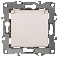 Механизм розетки 1-м СП 12 12-2103-02 16А IP20 16AX 250В 2P+E Schuko защ. шторки с крышкой сл. кость | код Б0014694 | Эра