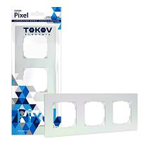 Рамка 3-м Pixel универс. перламутр. | код TKE-PX-RM3-C04 | TOKOV ELECTRIC