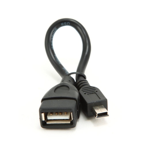 Кабель USB 2.0 OTG Cablexpert A-OTG-AFBM-002, USBAF/Mini-BM, 0.15м, черный, пакет | код A-OTG-AFBM-002 | Cablexpert