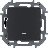 Выключатель одноклавишный с подсветкой/индикацией INSPIRIA 10 AX 250 В~ антрацит | код 673613 | Legrand