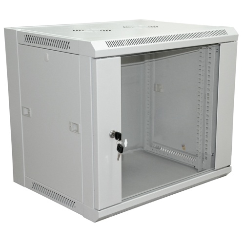 19 Настенный шкаф RexantPRO 15U 600?450?770 мм (ШxГxВ) - передняя дверь стекло, боковые стенки съемные (разобранный) RAL 7035 | код 04-2203 | REXANT