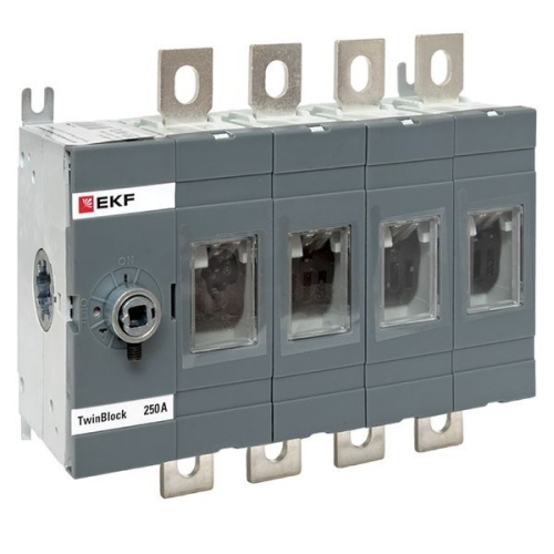Рубильник 250A 4P без рукоятки управления TwinBlock EKF | код tb-s-250-4p | EKF