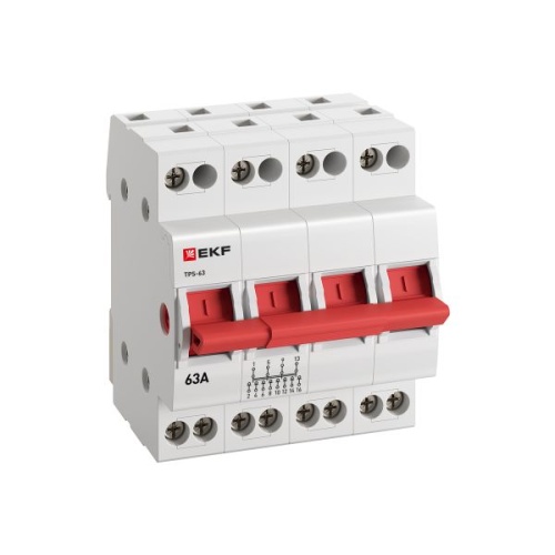 Переключатель трехпозиционный ТПС-63 4P 63А PROxima | код TPS463 | EKF фото 3