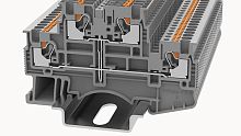 DSKK1.5-PV-01P-11-00Z(H), Клемма PUSH-IN, 2 ур., 1.5 мм.кв., объед. ур., серый, шт | код 11040000197 | DEGSON