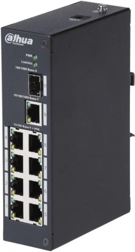 Коммутатор Dahua DH-PFS3110-8T 8x100Мбит/с 1x1Гбит/с 1xКомбо(1000BASE-T/SFP) неуправляемый | код 1184674 | Dahua