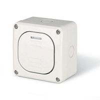 Выключатель накладной одноклавишный, 1P 20A/250V, с подсветкой, M95(95x95mm), IP66, серия PROTECTA | код 137.5012 | Scame
