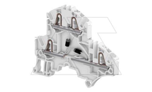 Клемма ZK10-BL/10 пружинный зажим для нейтрали, 2 контакта, 57А, 1000В, синий | код 71002000 | Entrelec