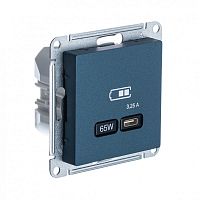 ATLASDESIGN USB РОЗЕТКА тип-С 65Вт высокоскор.заряд. QC, PD, механизм, ИЗУМРУД | код ATN000827 | Systeme Electric