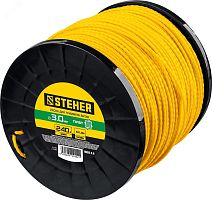 Леска для триммера витой квадрат, 3.0 мм, 240 м | код 75025-3.0 | Steher