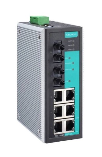 Коммутатор EDS-408A-MM-ST Ethernet switch 6 10/100 BaseTx ports, 2 multi mode 100 BaseFx,ST | код 00-01174465 | MOXA