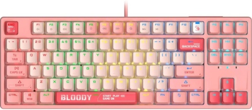 Клавиатура A4Tech Bloody S87 Energy механическая розовый USB for gamer LED (S87 USB ENERGY PINK) | код 1971732 | A4TECH