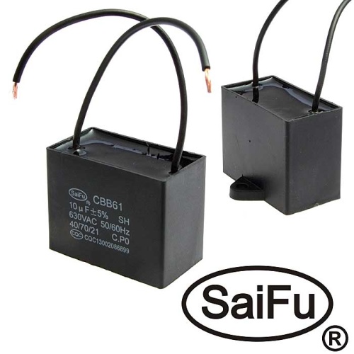 Пусковой конденсатор SAIFU CBB61, 10 мкФ, 630 В | код 99752 | Saifu