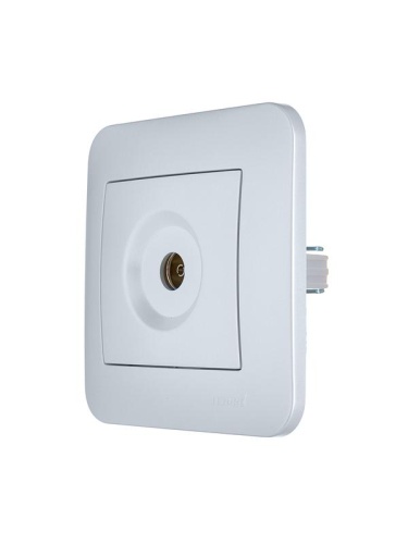 Розетка телевизионная оконечная TV СП ASTI IP20 в сборе жемчуж./бел. перламутр. LEZARD 7081-3030-130 фото 3