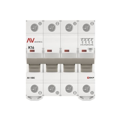 Выключатель автоматический AV-10 DC 4P 16A (K) 10kA EKF AVERES | код mcb10-DC-4-16K-av | EKF фото 5 Выключатель автоматический AV-10 DC 4P 16A (K) 10kA EKF AVERES | код mcb10-DC-4-16K-av | EKF фото 5