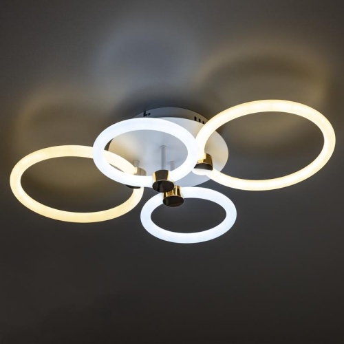 Люстра потолочная светодиодная диммируемая, OTTIMO, Алиса, с ДУ, 3 режима, 615х415х130мм, 100Вт, 2700K+6400K/4200K/6400K+2700K, 45м, белый/золото, 51612 9, Ritter | код 51612 9 | RITTER фото 6