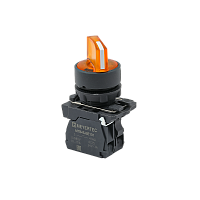 Переключатель на 2 положения с фиксацией и подсветкой, желтый, 1NO, 24V AC/DC, IP65, пластик MTB5-AK25711 | код 137286 | MEYERTEC