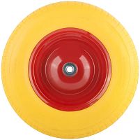 Колесо запасное полиуретановое 400х90x230 мм (4.80''/4.00''-8''), подшипники 16 мм, для тачки 77556 | код 77586 | FIT