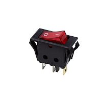 Выключатель клавишный 250V 15А (3с) ON-OFF красный с подсветкой REXANT | код 36-2225 | REXANT