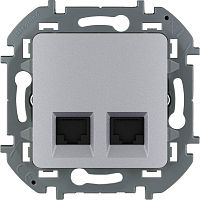 Механизм розетки компьютерной RJ45 2-м Inspiria CAT.6 UTP алюм. Leg | код 673842 | Inspiria(группа Legrand)