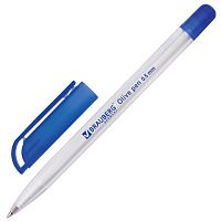 Ручка шариковая масляная BRAUBERG Olive Pen, СИНЯЯ, корпус прозрачный, узел 0,7 мм, линия письма 0,35 мм, 141476 | код 141476 | BRAUBERG