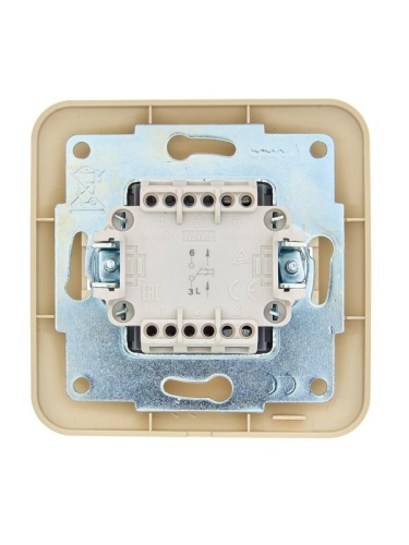 Кнопка звонка 1-кл.СП ASTI 10А IP20 в сборе крем. LEZARD 7081-0303-103 фото 2