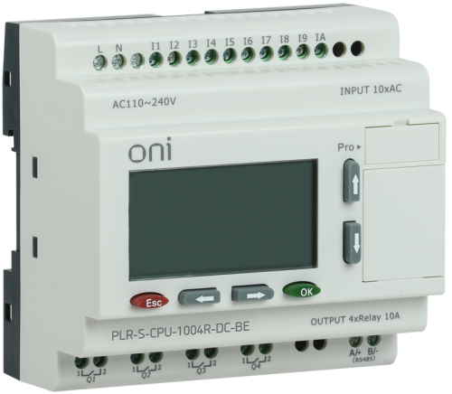 Логическое реле PLR-S. CPU1004(R) 24В DC с экраном ONI | код PLR-S-CPU-1004R-DC-BE | ONI