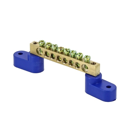 Шина "0" N (6х9мм) 8 отверстий латунь 2 синих угловых изолятора розничный стикер PROxima | код sn0-63-08-2-r | EKF Шина "0" N (6х9мм) 8 отверстий латунь 2 синих угловых изолятора розничный стикер PROxima | код sn0-63-08-2-r | EKF