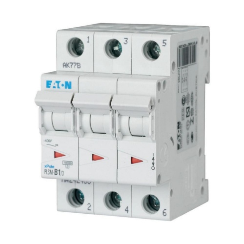 Авт. выключатель PLSM-B1/3, 3P, 1A, хар-ка B, 10kA, 3M | код 242433 | EATON