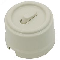 Выключатель 1-кл., пластик, цвет Слоновая кость (клавишный) | код B1-220-211 | Bironi