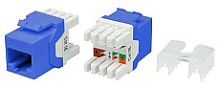 Hyperline KJ8-8P8C-C5e-180-BL Вставка Keystone Jack RJ-45(8P8C), категория 5e, тип 180 градусов, синяя | код 432633 | Hyperline