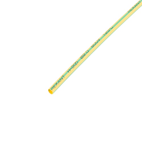 Термоусаживаемая трубка REXANT 2,0/1,0 мм, желто-зеленая, упаковка 50 шт. по 1 м | код 20-2007 | REXANT