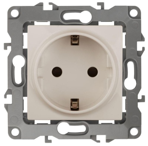 Механизм розетки 1-м СП 12 12-2101-02 16А IP20 16AX 250В 2P+E Schuko сл. кость | код Б0014676 | Эра