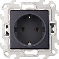 Механизм розетки 1-м СП Push&Go 16А IP20 2P+E без защ. шторок графит | Код. 2420434-038 | Smon