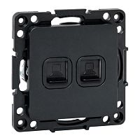 Стокгольм Механизм Розетки RJ-45 2-местной черный EKF | код EZK02-035-10 | EKF