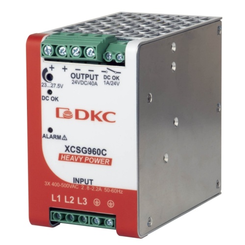 Источник питания HEAVY POWER, трехфазный, 960Вт, 40А, 24В | код XCSG960C | DKC