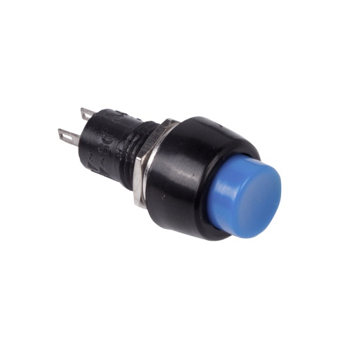 Выключатель-кнопка 250V 1 А (2с) OFF-(ON) Б/Фикс синяя Micro (PBS-20В) REXANT | код 36-3081 | REXANT