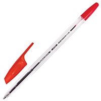 Ручка шариковая BRAUBERG X-333, КРАСНАЯ, корпус прозрачный, узел 0,7 мм, линия письма 0,35 мм, 142407 | код 142407 | BRAUBERG