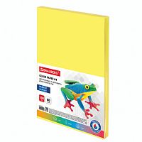 Бумага цветная BRAUBERG, А4, 80 г/м2, 100 л., медиум, желтая, для офисной техники, 112454 | код 112454 | BRAUBERG