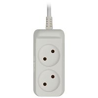 Удлинитель 2х1.5м без зазeмл. 10А IP20 U-2-1.5m ПВС 2х1 ЭРА Б0028359