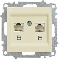 Zena Vega Kремовый Розетка комп. Двойная ( Cat 6) M+K | код 609-010300-248 | Elbi Electric