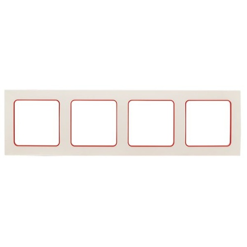 Стокгольм Рамка 4-местная белая с линией цвета красный PROxima | код EAM-G-305-10 | EKF фото 2