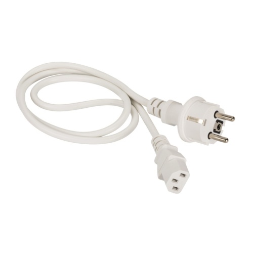 Шнур питания C13-Schuko прямая, 220В, 10А, белый, 2 метра | код LAN-PP13/SH-2.0-WH | LANMASTER